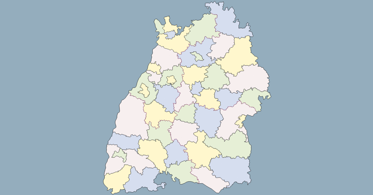 Landkreise und kreisfreie Städte in Baden-Württemberg Map Quiz - By osamarjeet911