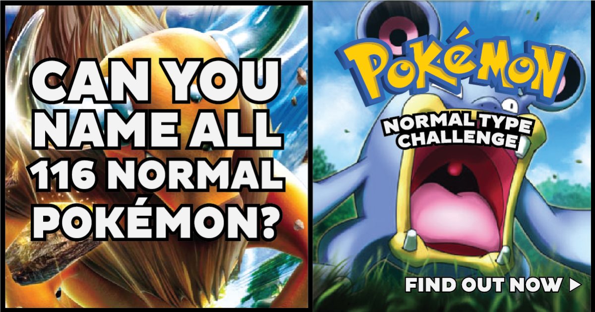 Name all Normal Type Pokémon! Quiz - By TomasAbercrombe