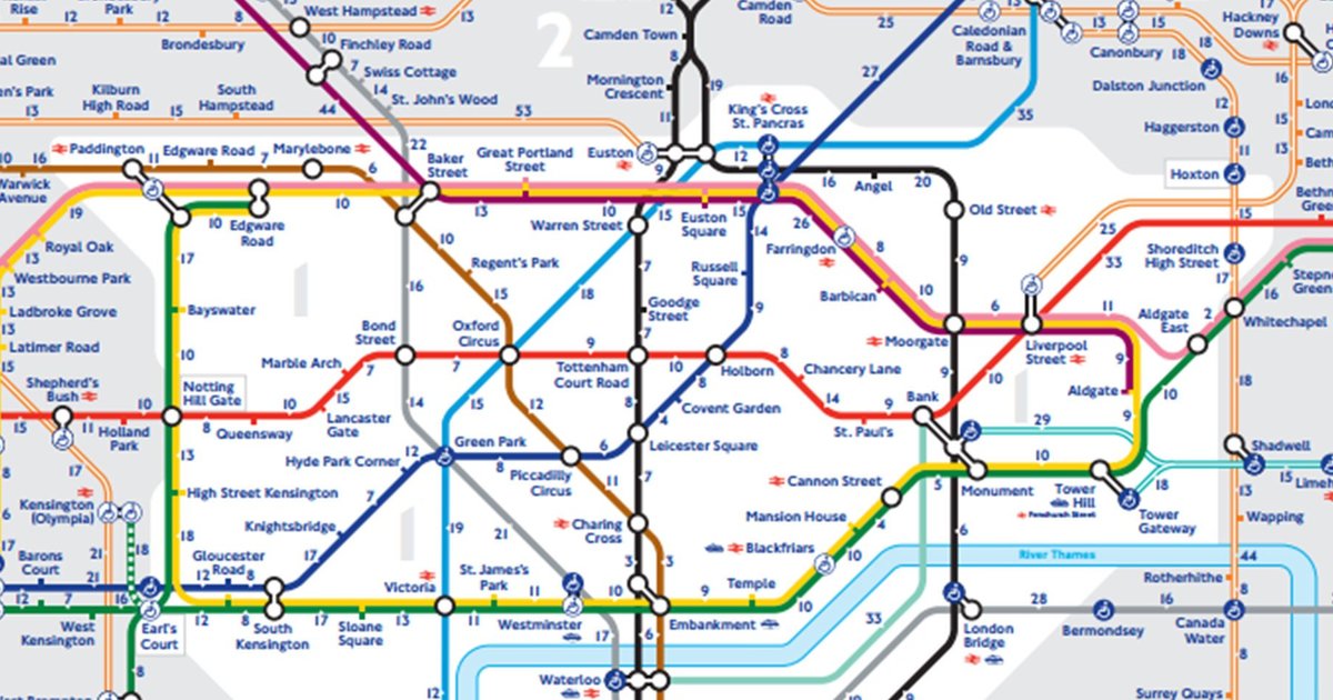 Commonest Words (London Tube Map) Quiz
