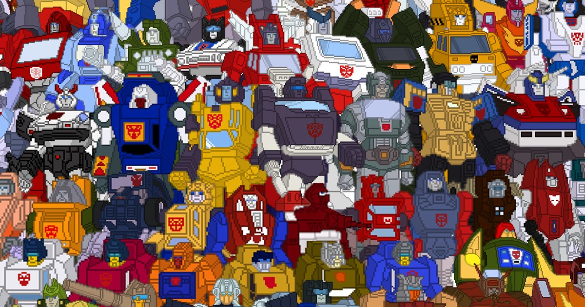 Transformers G1 Autobot Pixel Art Character Map Quiz - By Brigantes