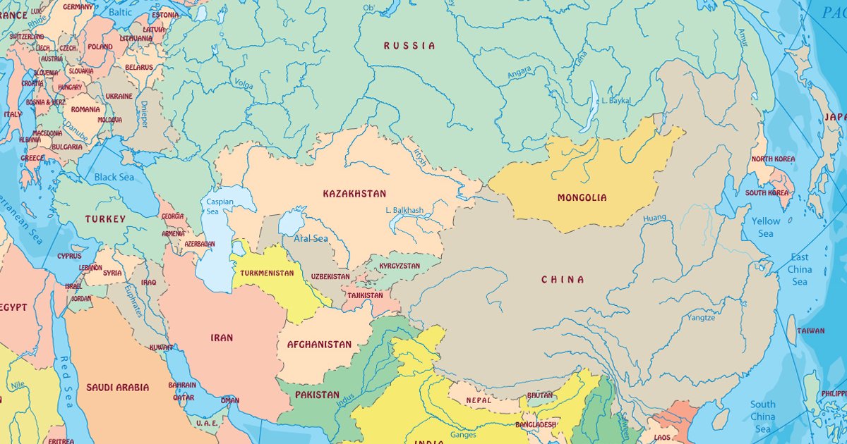 Find Countries of Asia by Bordering - 2620480 