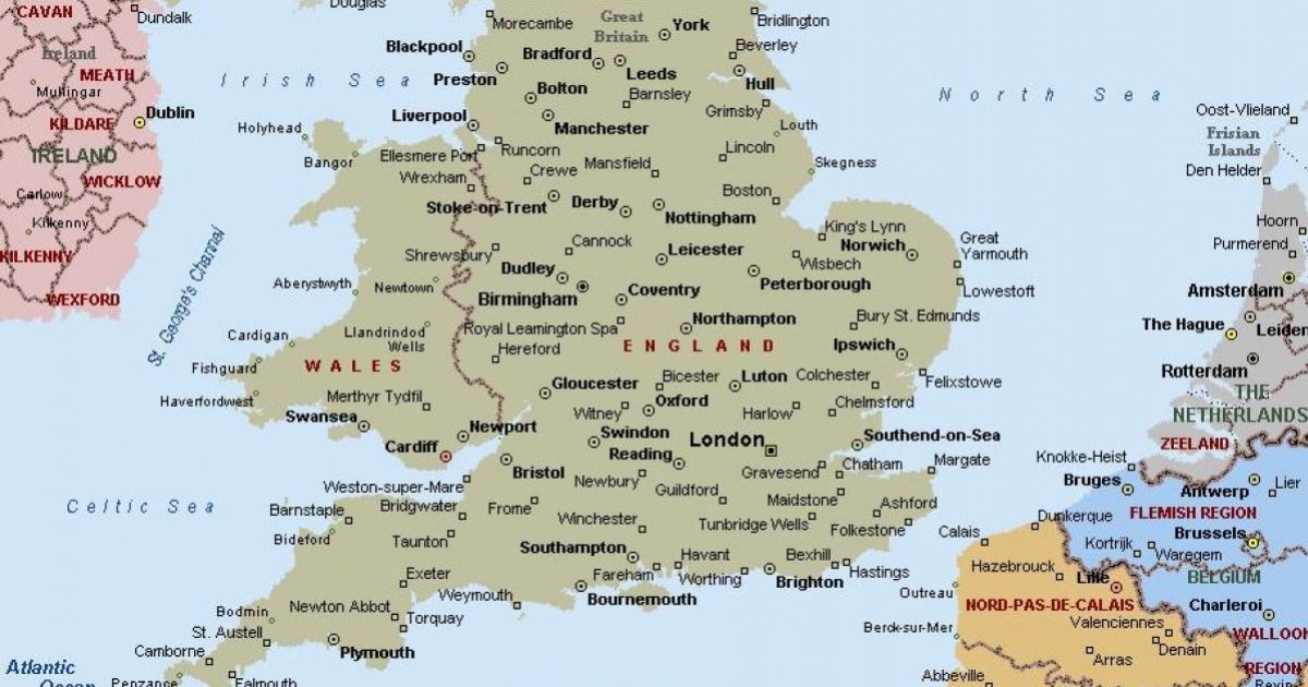 Visualised Distance: UK cities V (most populated) Quiz - By CookieGeography