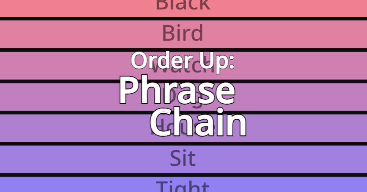 Order Up: Phrase Chain Quiz - By PolygonPuzzles