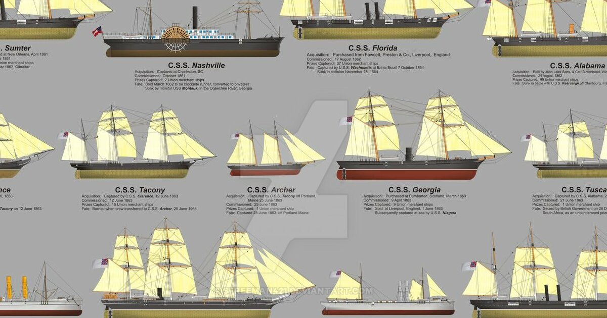 Notable ships of the Confederate Navy (1861-65) Quiz - By Starbuck2391