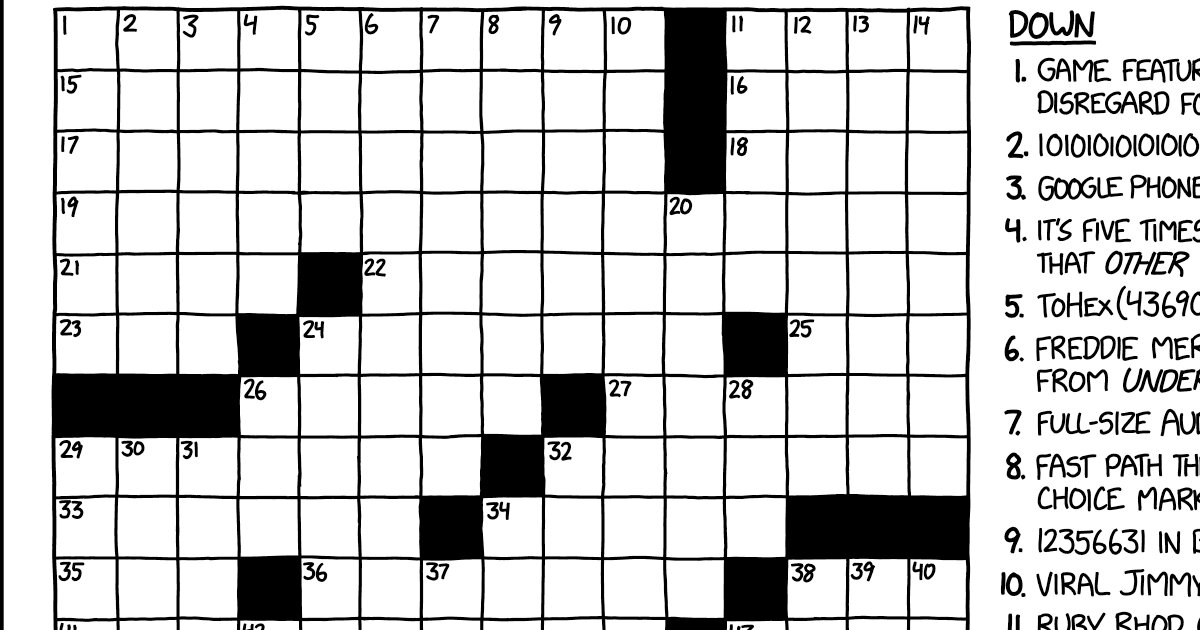 Xkcd's Crossword Quiz By wqlk3