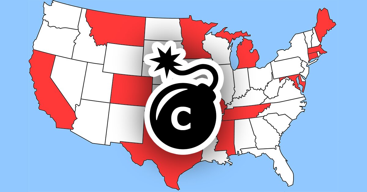 US States by Third Letter Minefield Quiz By Barbecue