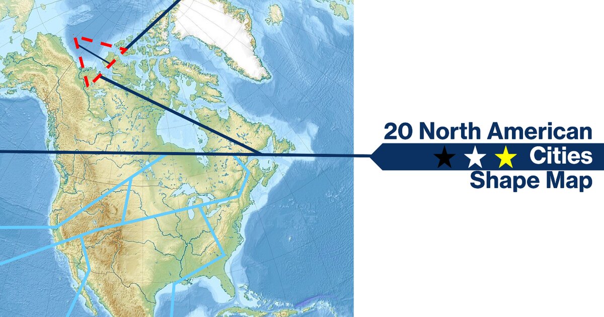 20 North American Cities Shape Map Quiz - By Addicted-Nation