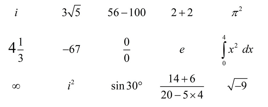Mathematical Clicking: Choose the Real Numbers Quiz - By Smeddlesboy