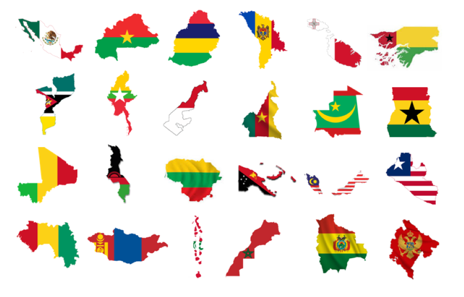 'M' Countries Flag Map Minefield Quiz - By cgjackson222