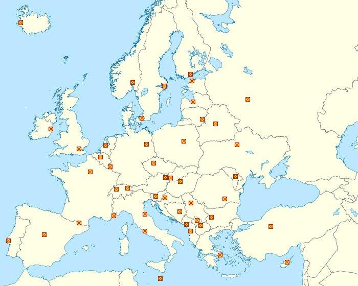 europe map with capitals