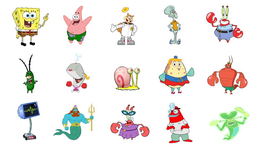 Colors Of Spongebob Characters Colors Of Spongebob Characters