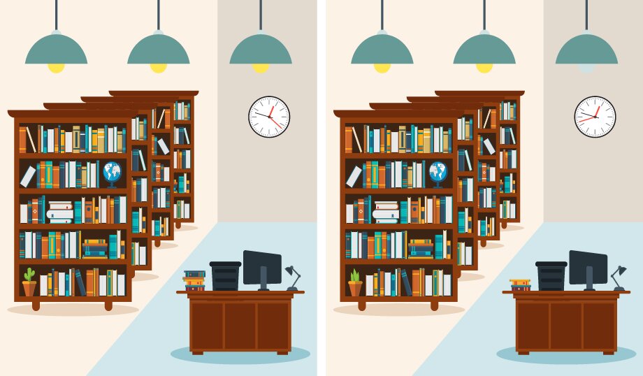 Click the Differences: Library Quiz