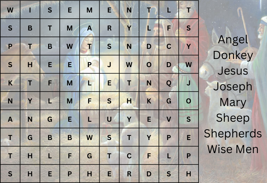 Word Search Nativity Quiz By AstronoMae