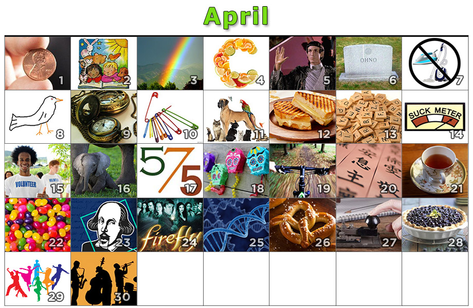 Celebrating Each Day: April Quiz - By kfastic