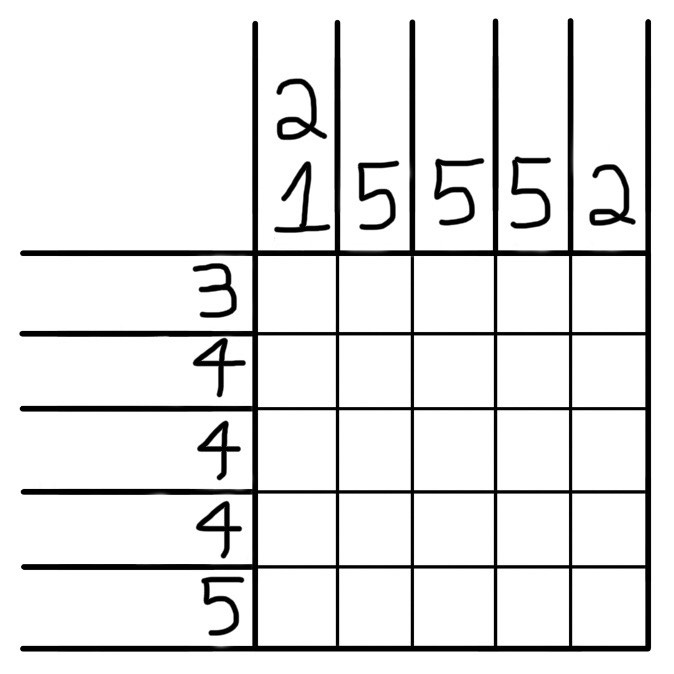5x5 Nonogram Example Nonogram I (5x5) Quiz - By zoeyvalentine413